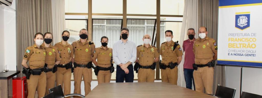 Prefeito Cleber Fontana recebe Comando Estadual da Patrulha&nbsp;Escolar