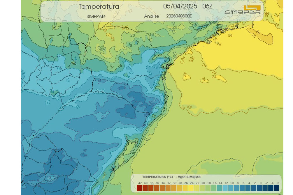 Primeira frente fria do ano derruba temperaturas no Paraná durante o fim de&nbsp;semana