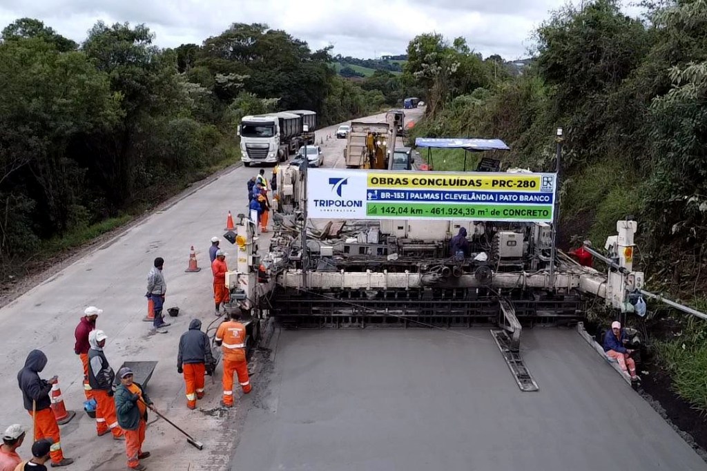 Concretagem da PRC-280 entre Pato Branco e Clevelândia chega ao&nbsp;fim