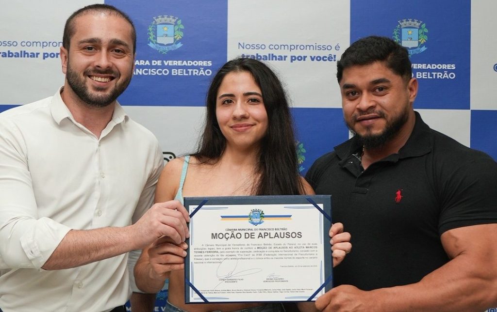 Fisiculturista Marcos Terres recebe Moção de Aplausos da Câmara de Francisco&nbsp;Beltrão