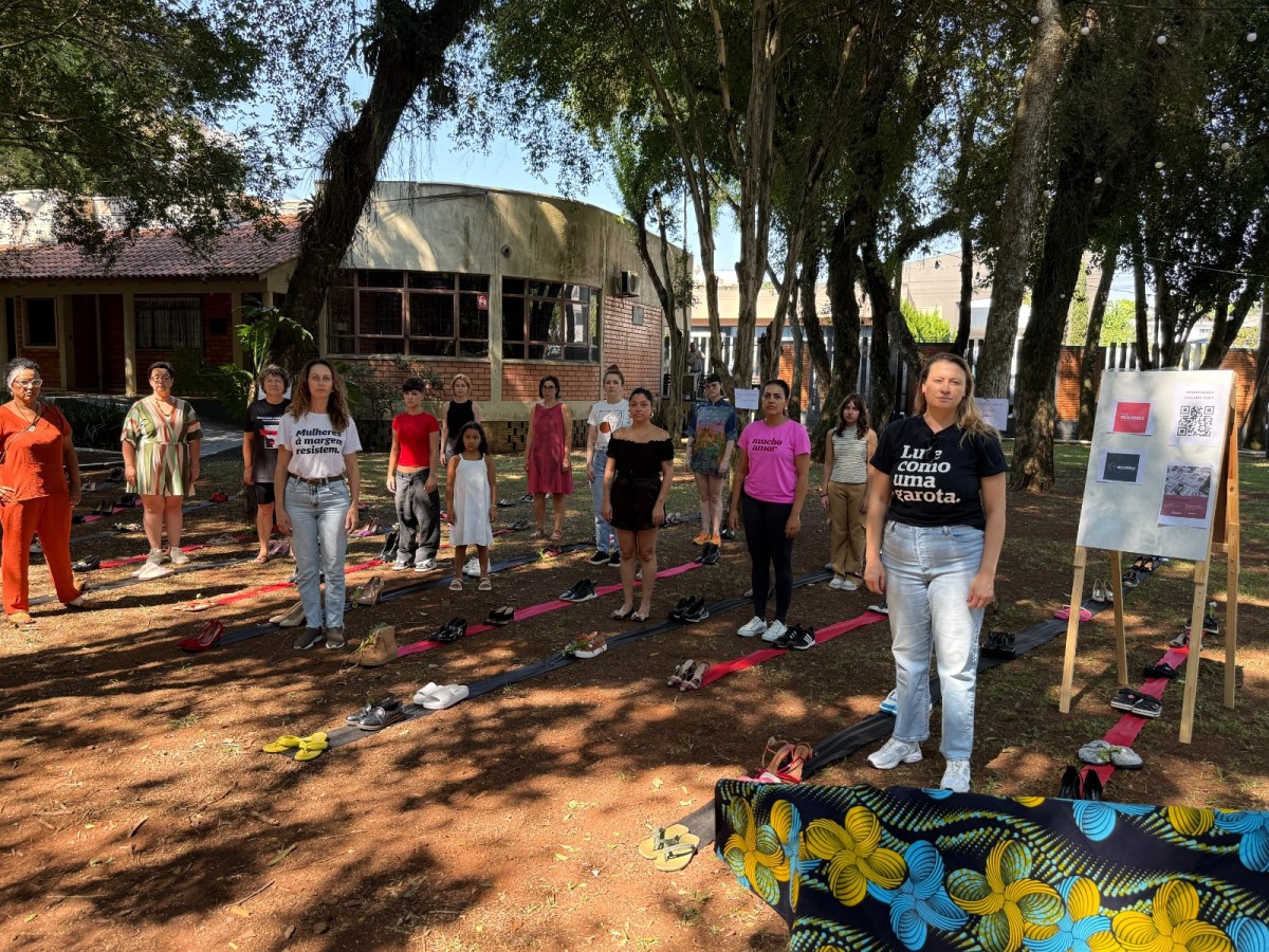 Intervenção artística na Expobel aborda o feminicídio durante o Dia da&nbsp;Mulher